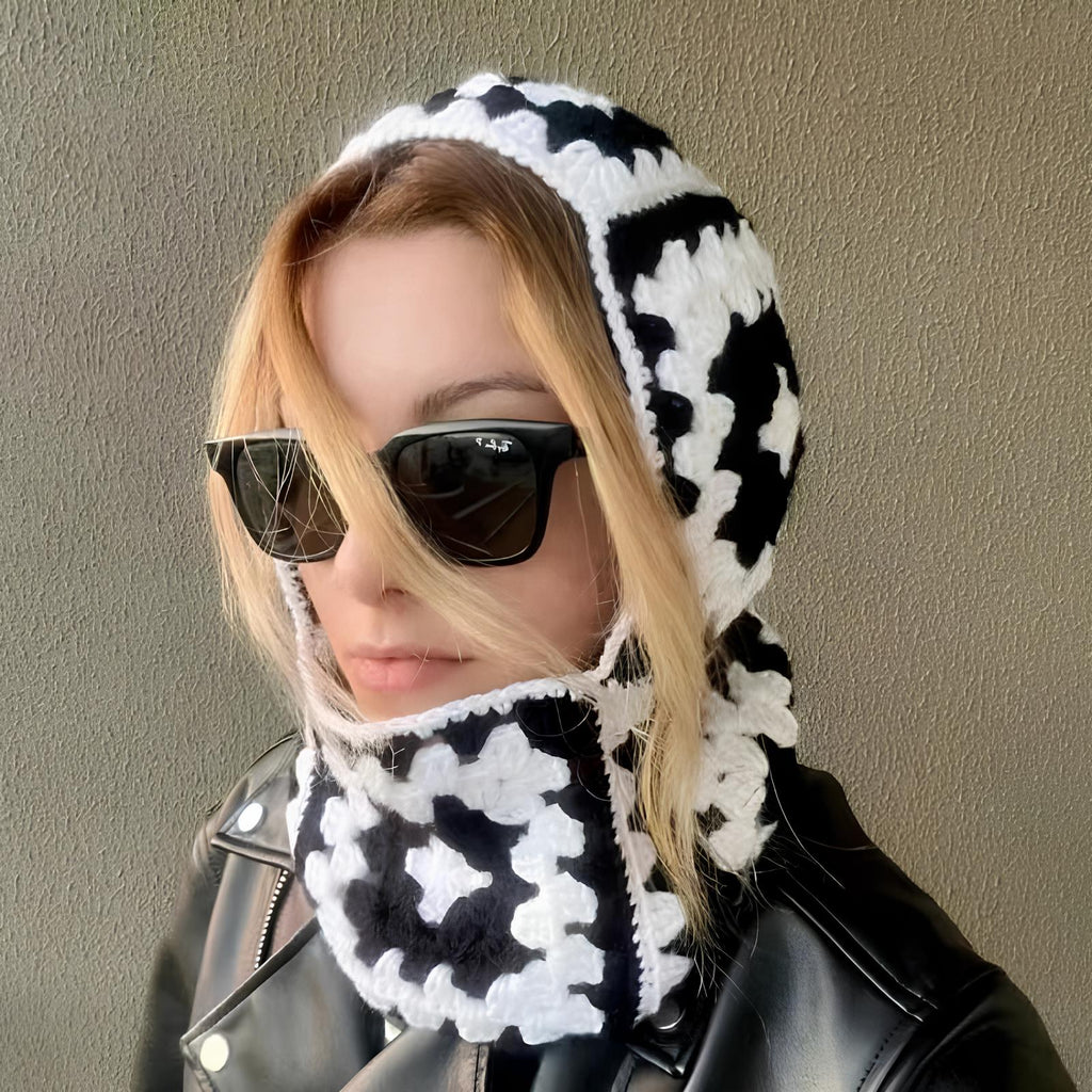 Handmade Crochet Floral Knitted Balaclava – Cozy & Retro Winter Essential Balaclavas Lunarity Garage