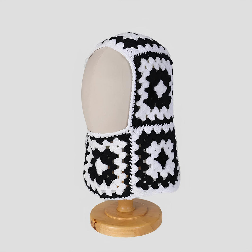 Handmade Crochet Floral Knitted Balaclava – Cozy & Retro Winter Essential Balaclavas Lunarity Garage