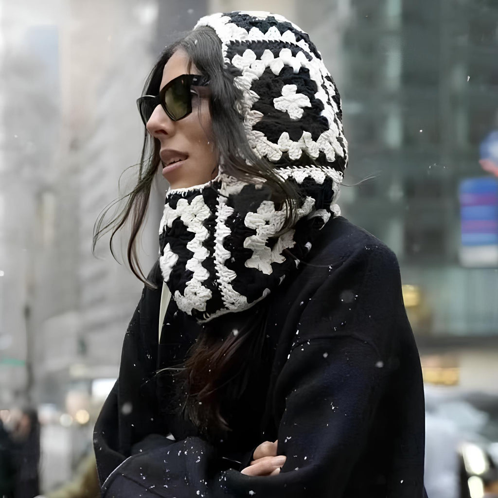 Handmade Crochet Floral Knitted Balaclava – Cozy & Retro Winter Essential Balaclavas Lunarity Garage