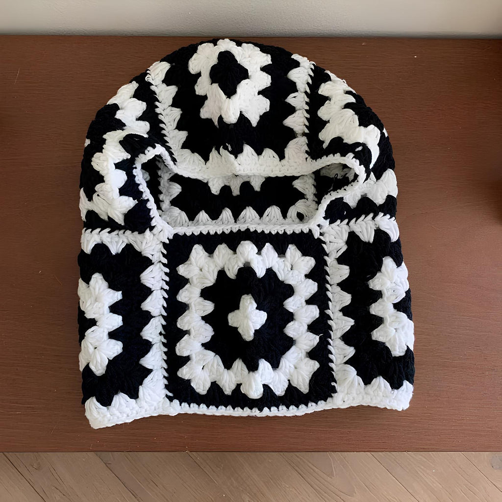 Handmade Crochet Floral Knitted Balaclava – Cozy & Retro Winter Essential Balaclavas Lunarity Garage