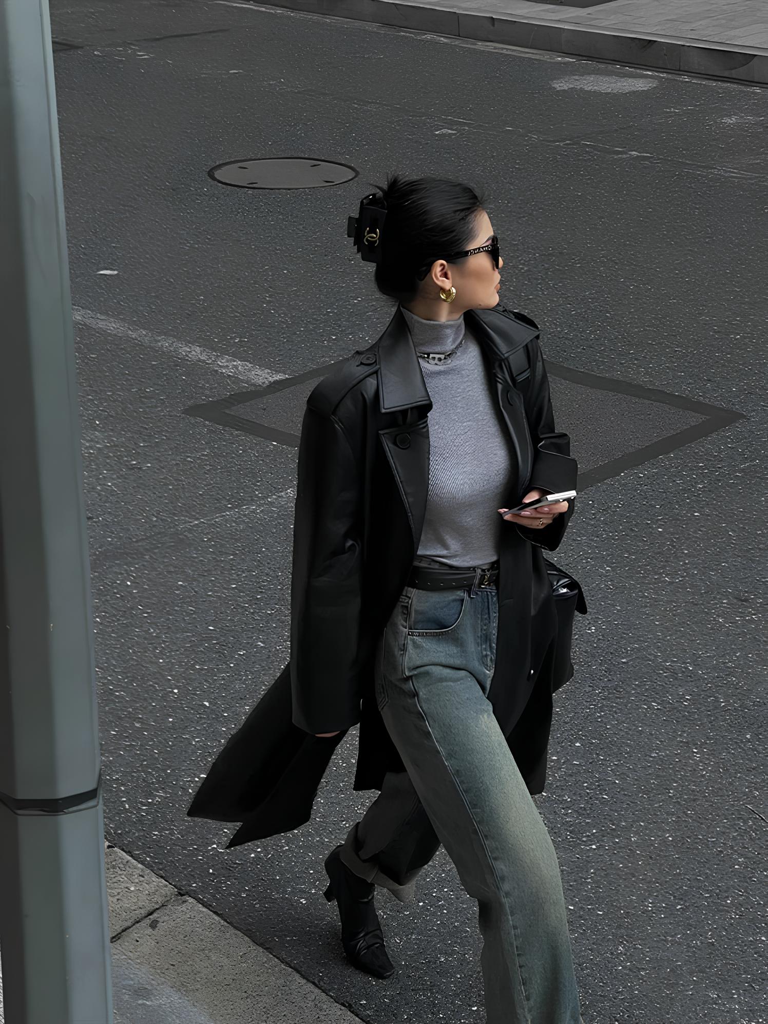 Women’s Faux Leather Long Coat – Sleek, Edgy & Timeless LUNARITY GARAGE