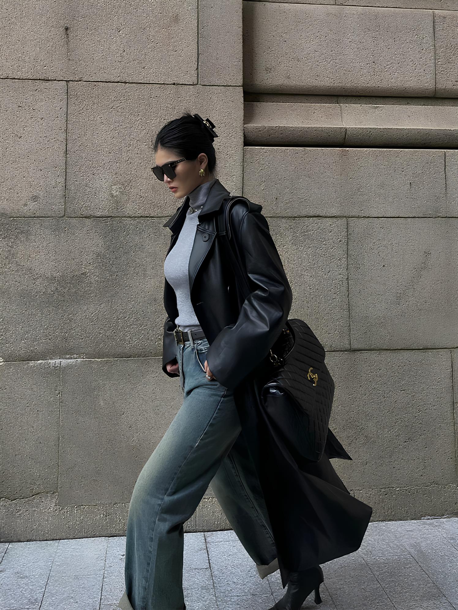 Women’s Faux Leather Long Coat – Sleek, Edgy & Timeless LUNARITY GARAGE