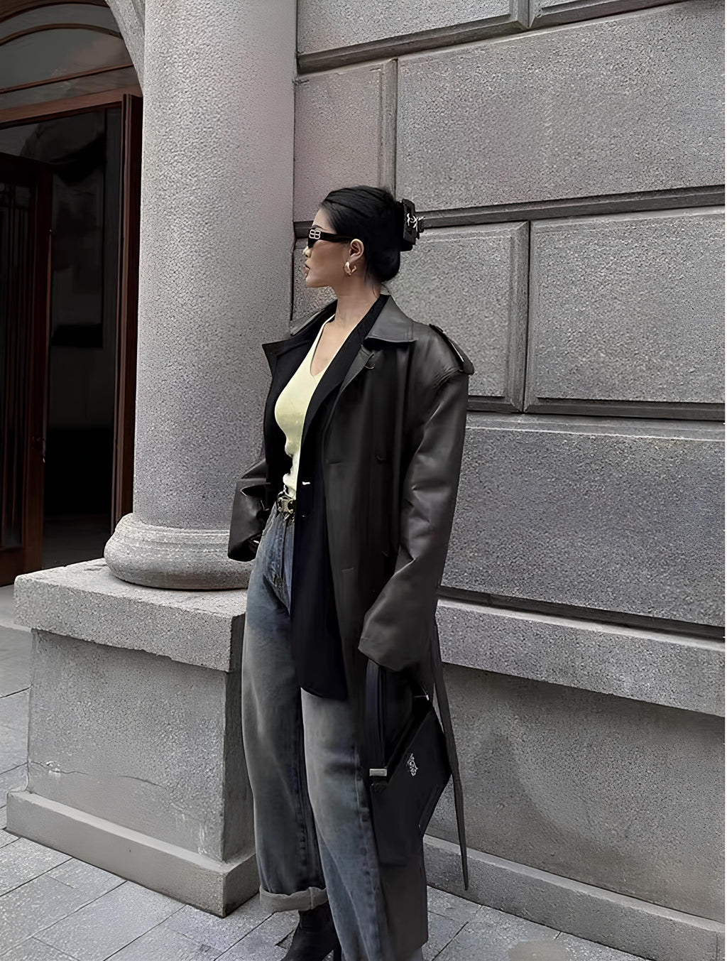Women’s Faux Leather Long Coat – Sleek, Edgy & Timeless LUNARITY GARAGE