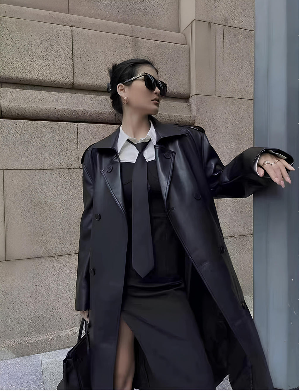 Women’s Faux Leather Long Coat – Sleek, Edgy & Timeless LUNARITY GARAGE