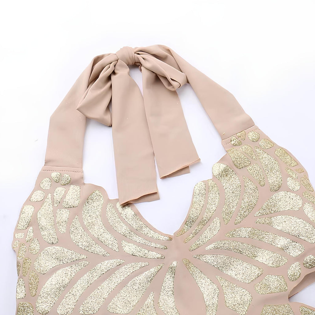 Butterfly Foam Printed Halter Vest – Trendy & Chic Crop Top crop top LUNARITY GARAGE
