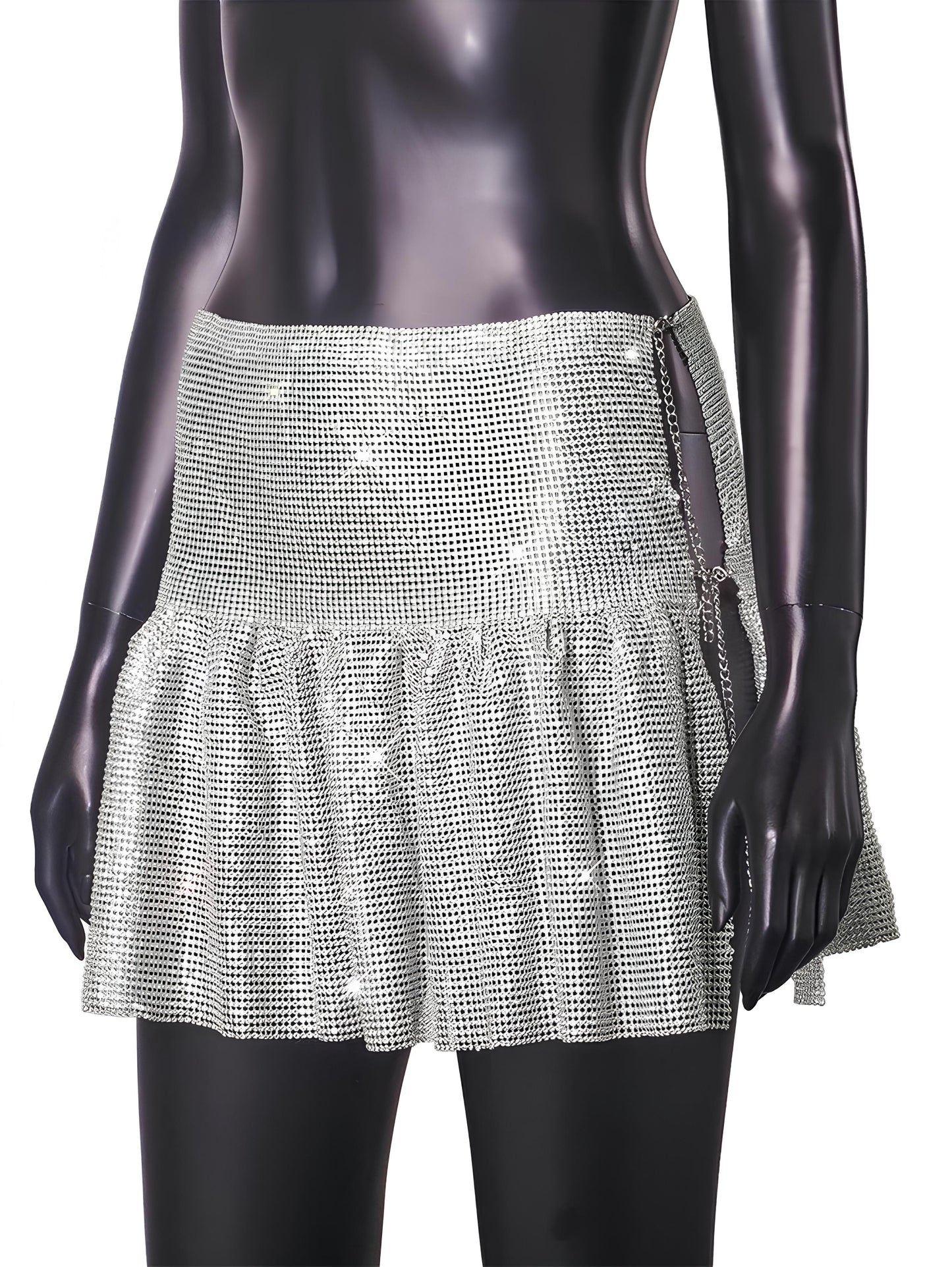 Rhinestone Mini Skirt – Sparkling Y2K Partywear Skirts LUNARITY GARAGE