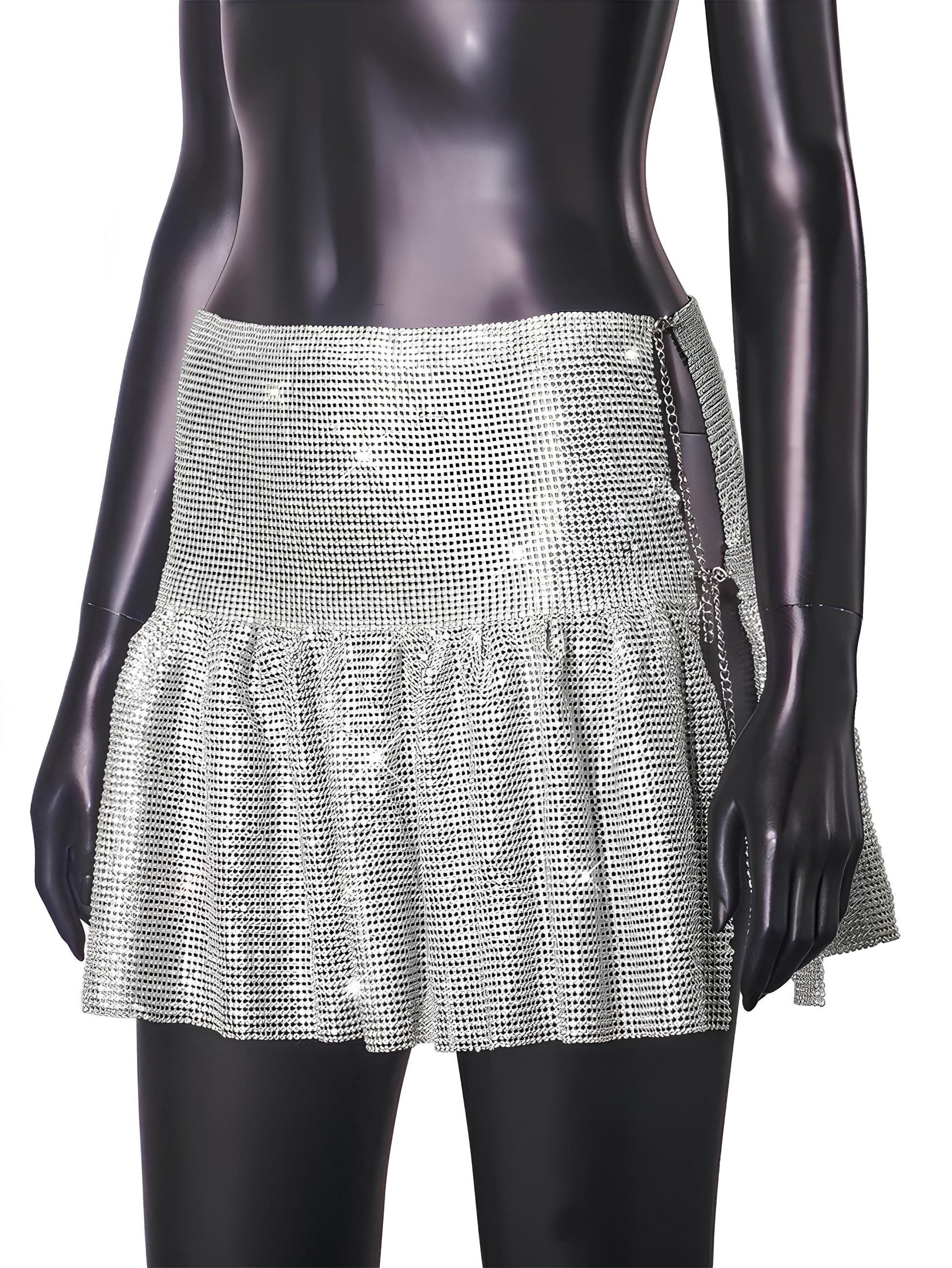 Rhinestone Mini Skirt – Sparkling Y2K Partywear Skirts LUNARITY GARAGE