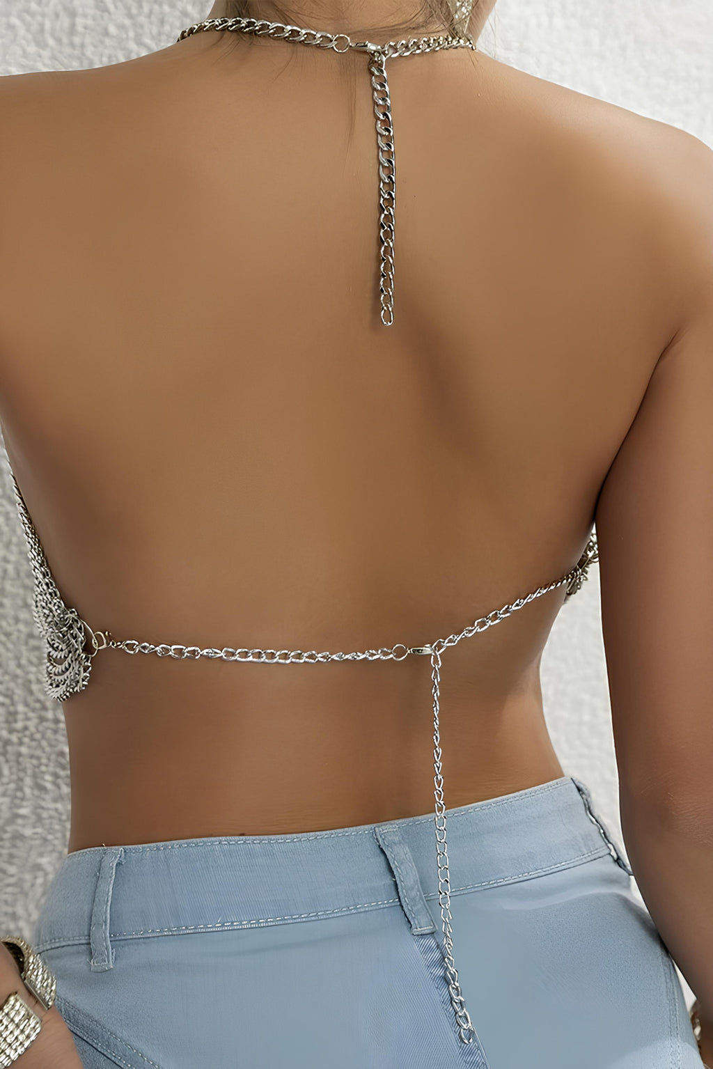 Dazzling Rhinestone Halter Corset Crop Top – The Ultimate Rave Statement LUNARITY GARAGE