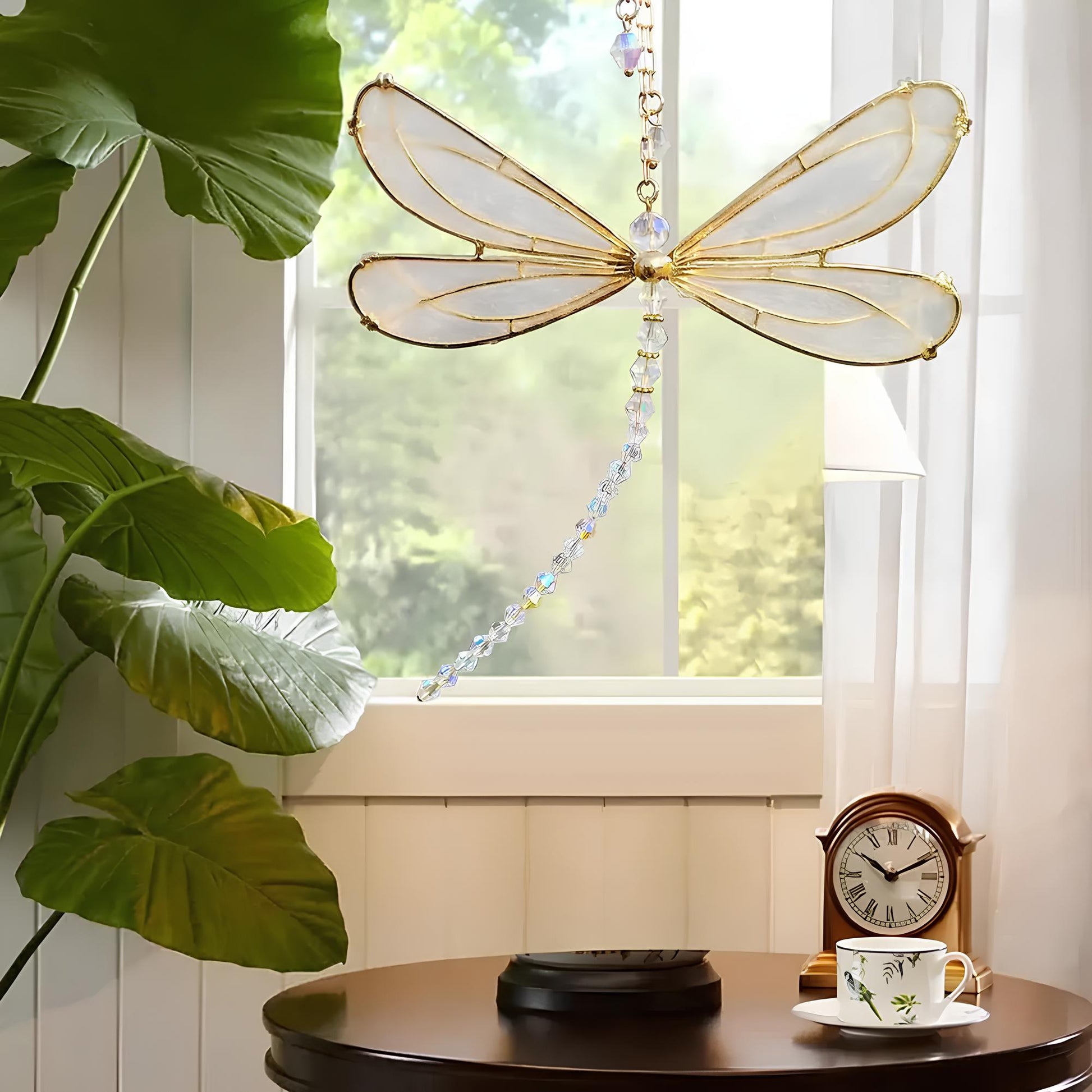 Metal Wing Dragonfly & Butterfly Crystal Suncatcher – Garden Wind Chimes & Home Window Car Decor Suncatcher Lunarity Garage