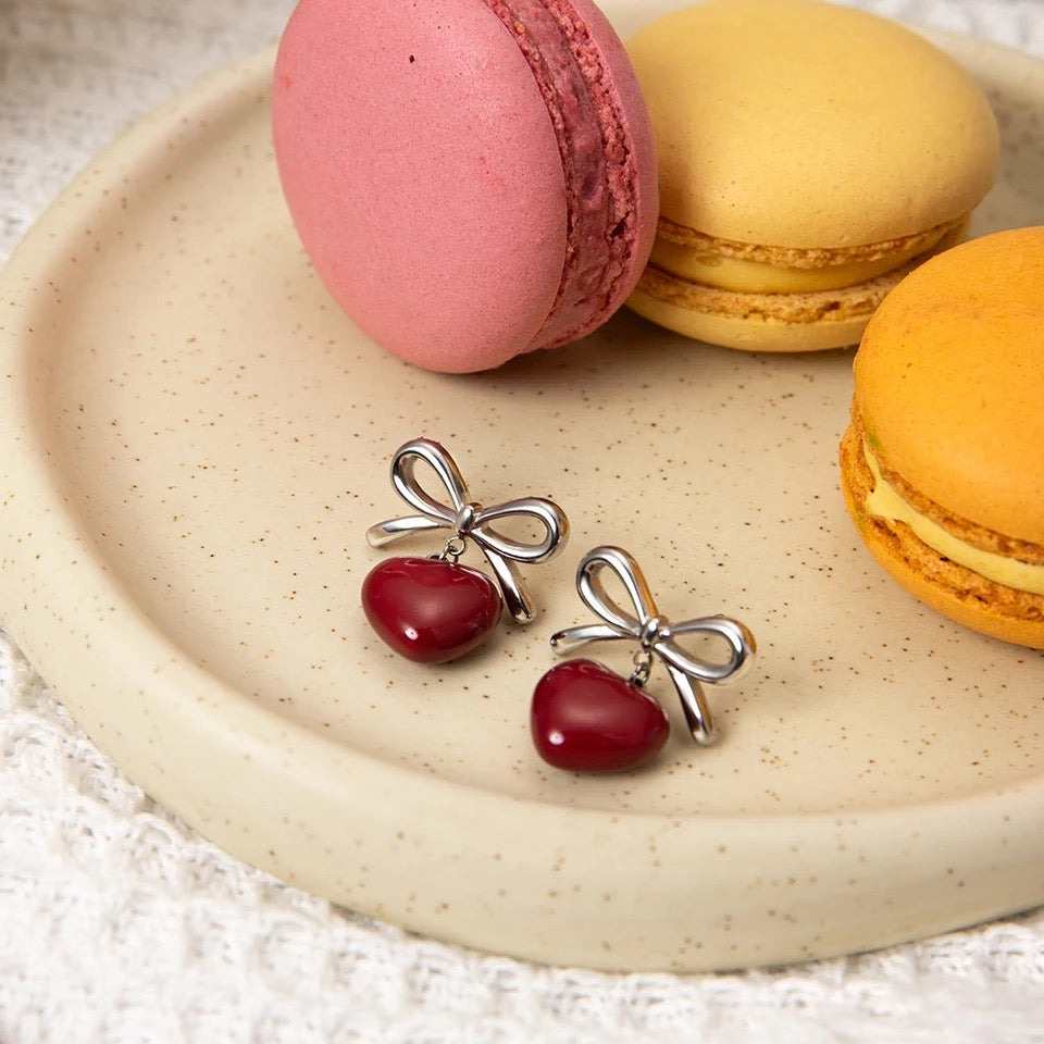 Red Sweetheart Drop Earrings earrings LUNARITY GARAGE