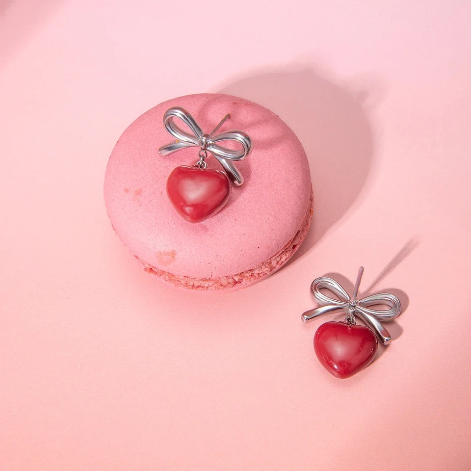 Red Sweetheart Drop Earrings earrings LUNARITY GARAGE