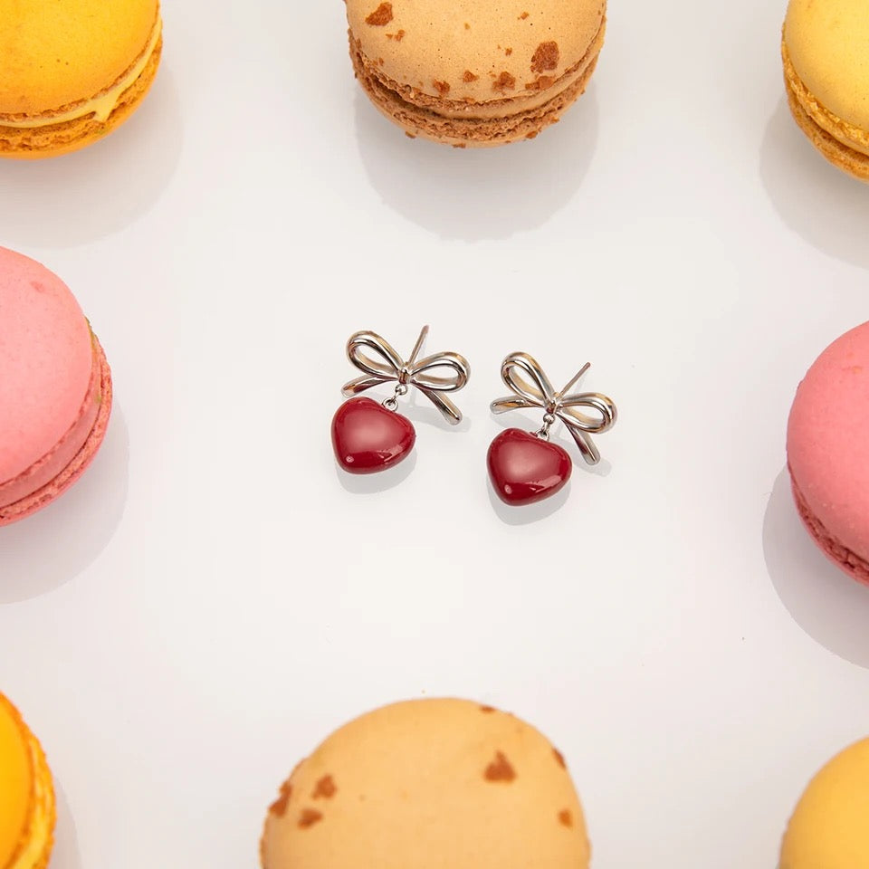 Red Sweetheart Drop Earrings earrings LUNARITY GARAGE