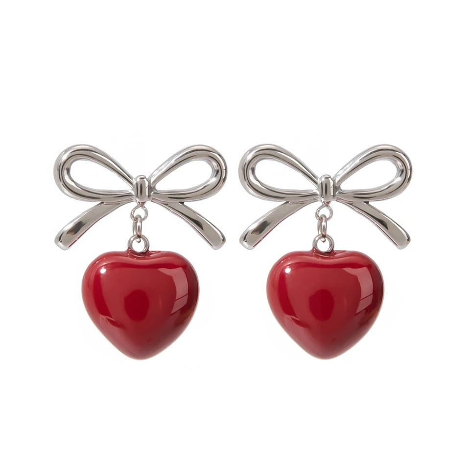 Red Sweetheart Drop Earrings earrings LUNARITY GARAGE