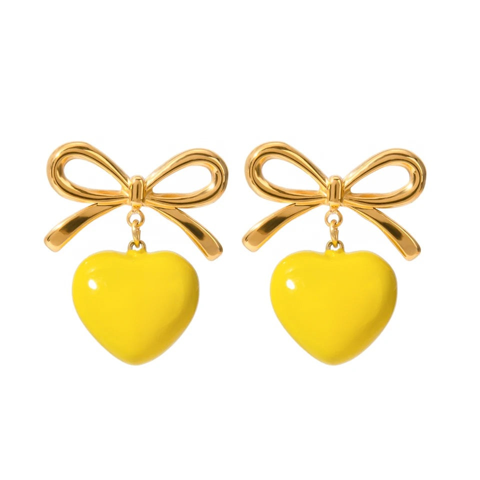 Yellow Sweetheart Drop Earrings earrings LUNARITY GARAGE   