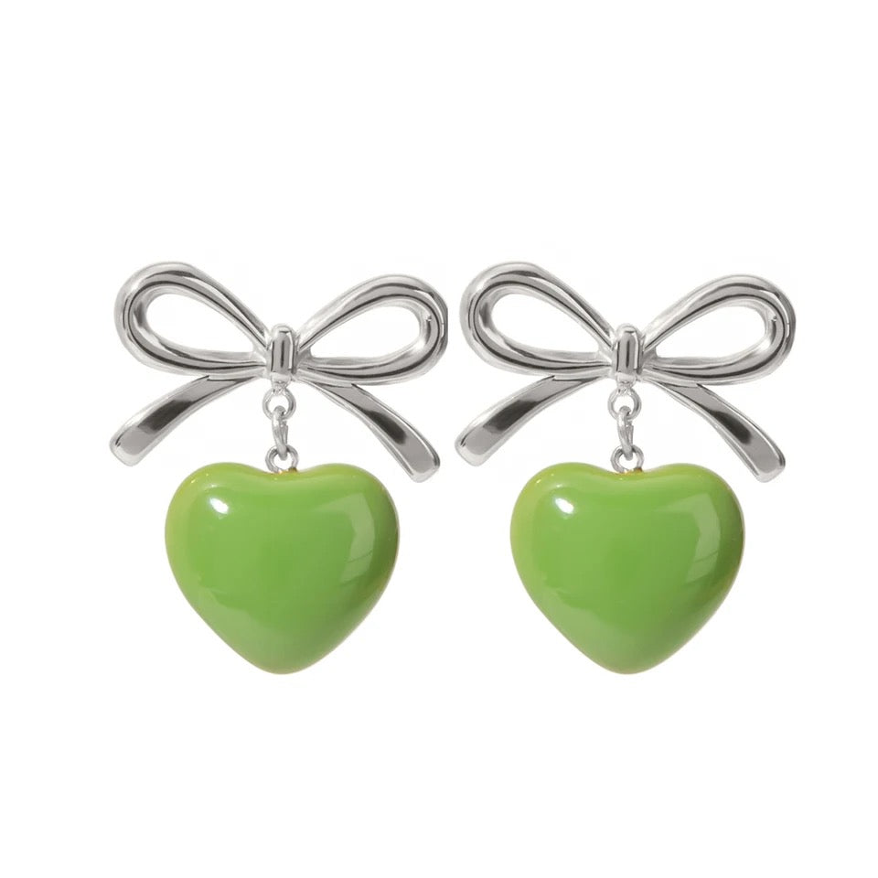 Green Sweetheart Drop Earrings earrings LUNARITY GARAGE