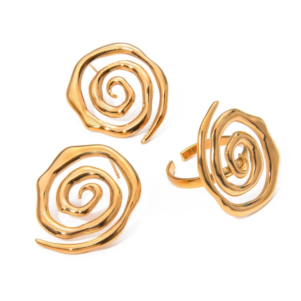 Infinity Loop Earrings and Ring Set set LUNARITY GARAGE   