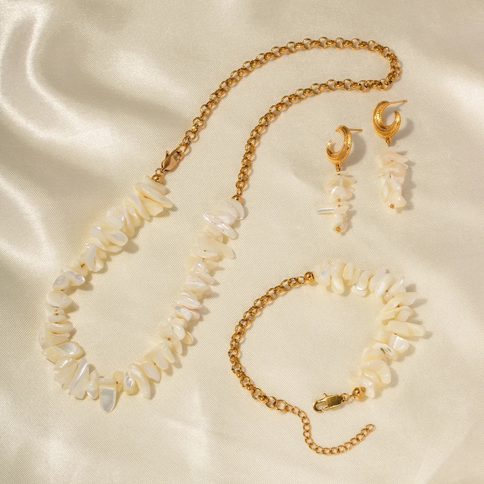 Natural Baroque Shell Jewelry Set set LUNARITY GARAGE