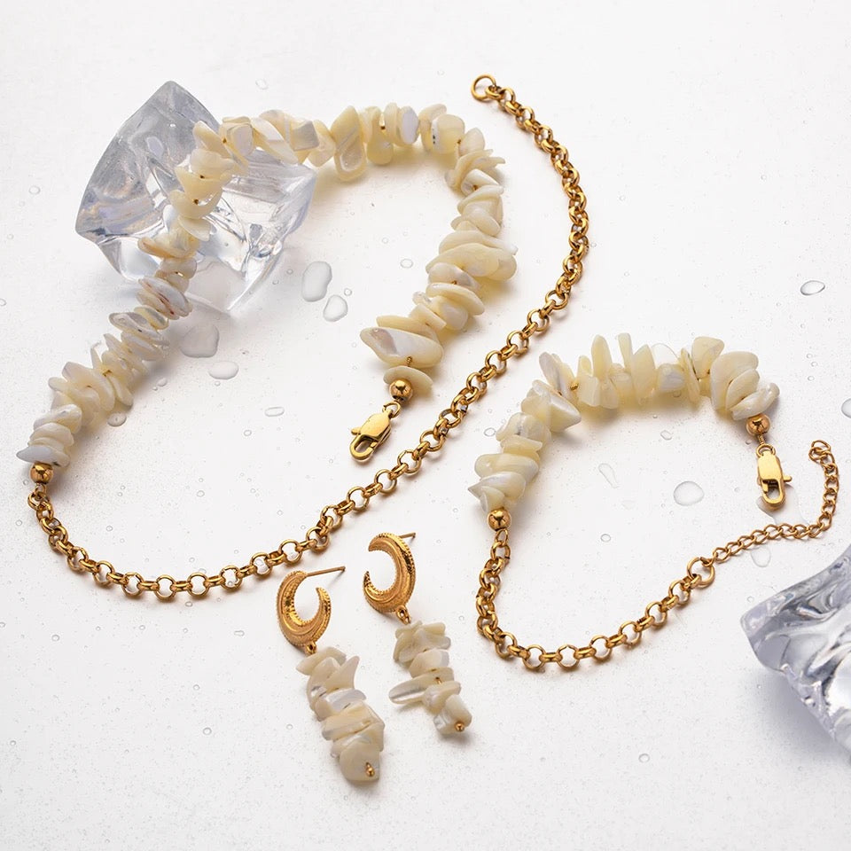 Natural Baroque Shell Jewelry Set set LUNARITY GARAGE