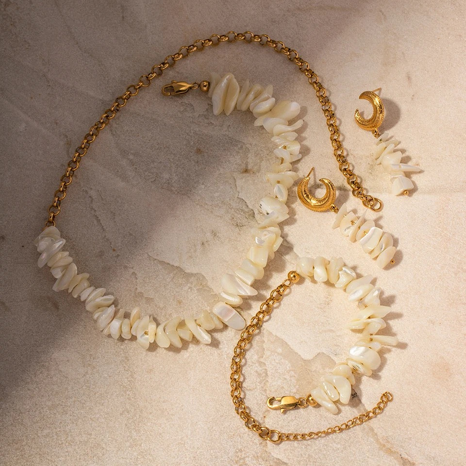 Natural Baroque Shell Jewelry Set set LUNARITY GARAGE   