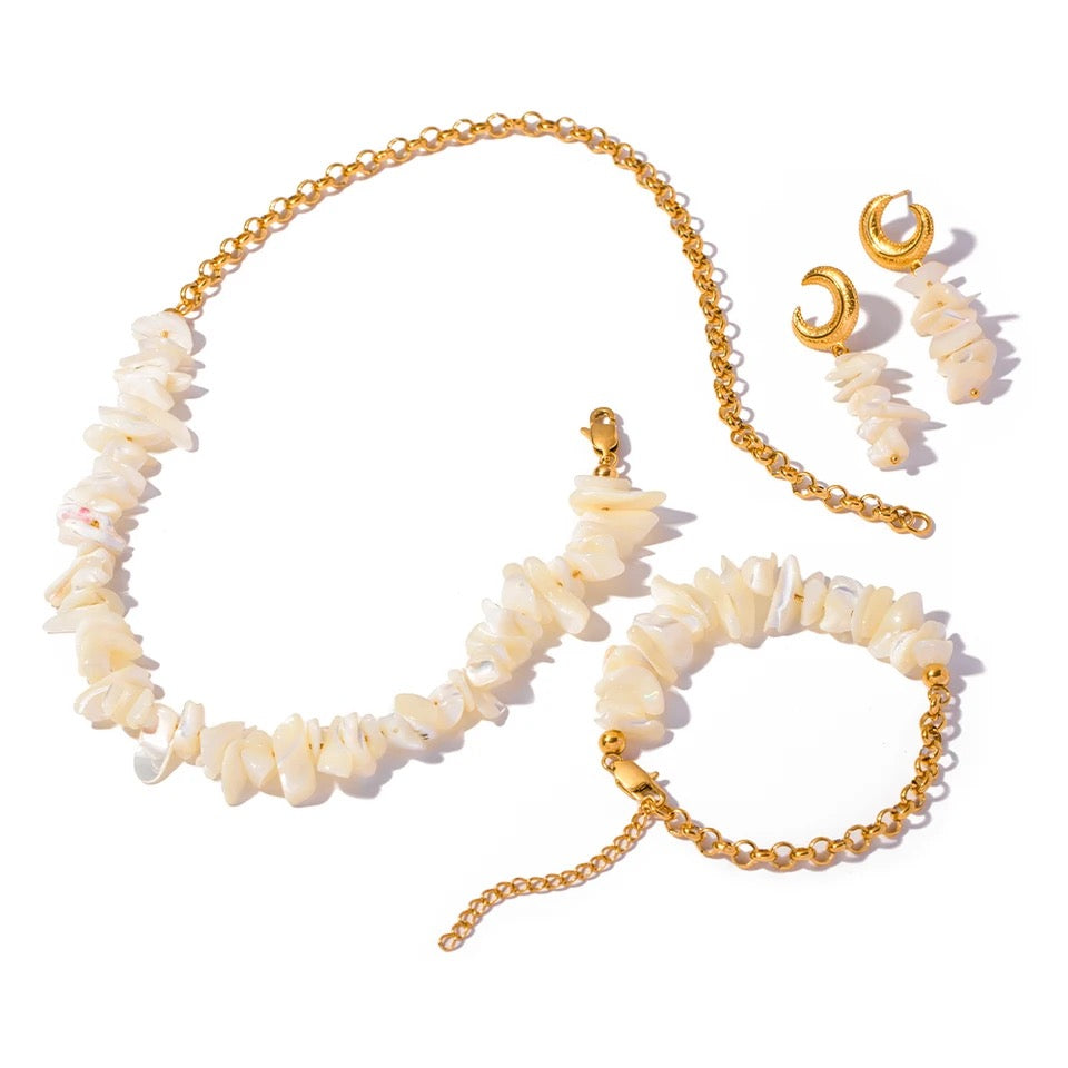 Natural Baroque Shell Jewelry Set set LUNARITY GARAGE