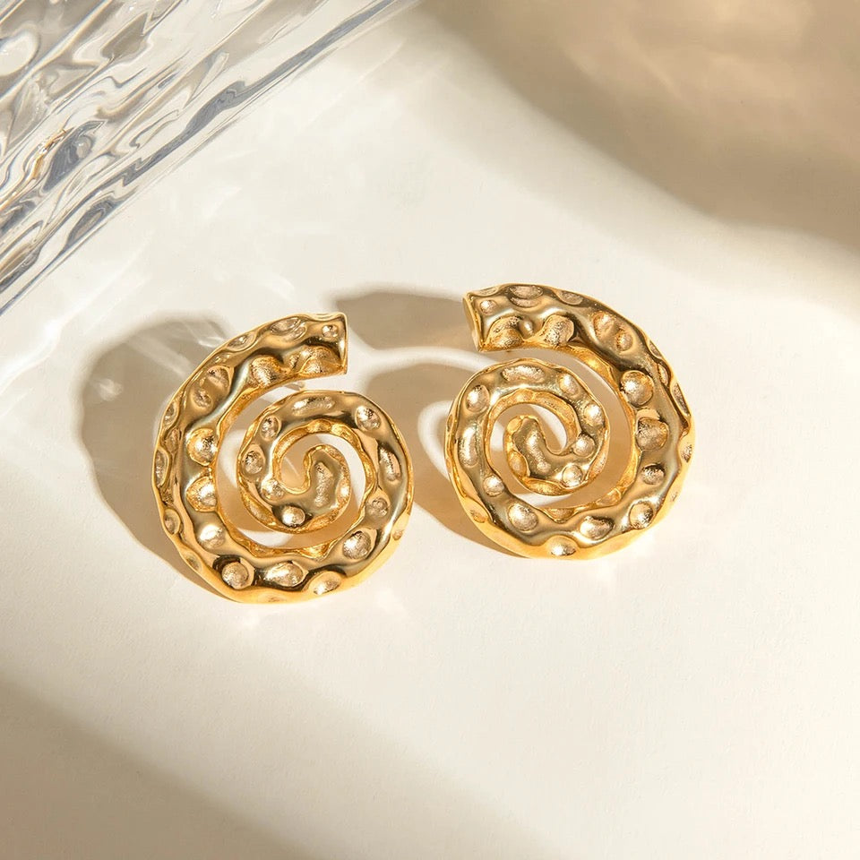 Spiral Hammered Grain Thread Earrings earrings LUNARITY GARAGE