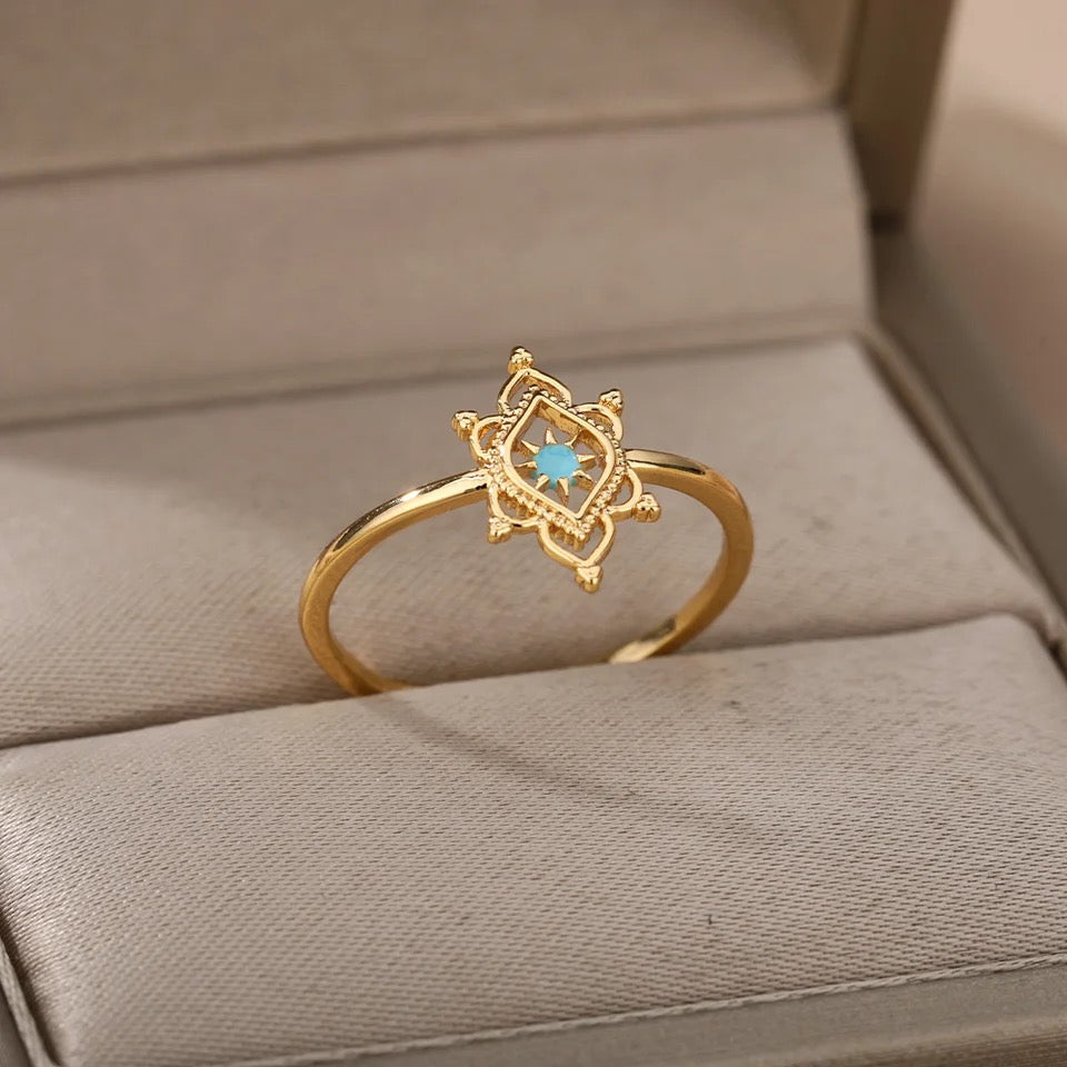 Hexagonal Flower Ring ring LUNARITY GARAGE
