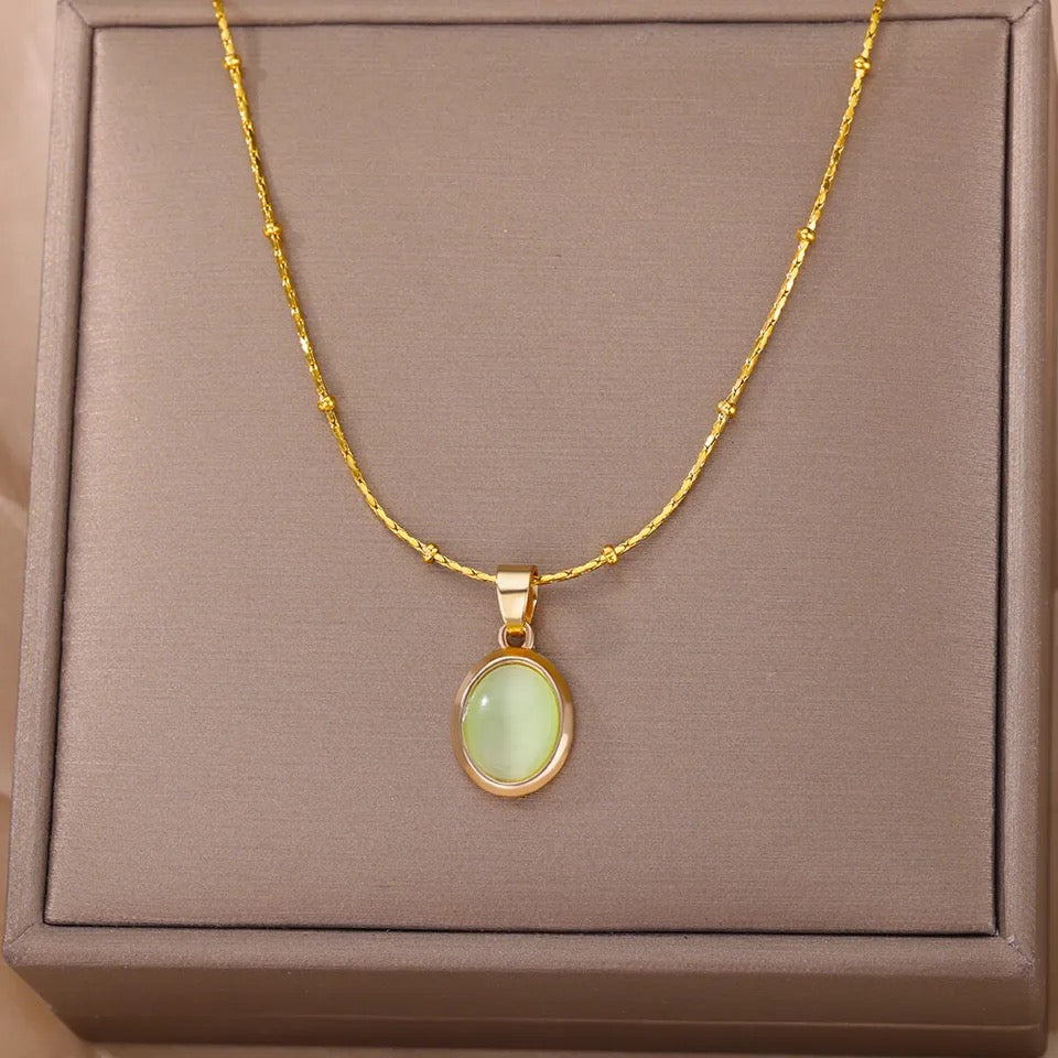 Opal Enchantment Necklace necklaces LUNARITY GARAGE Green  