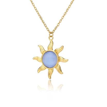 Opal Sun Necklace necklaces LUNARITY GARAGE Gold Plated  