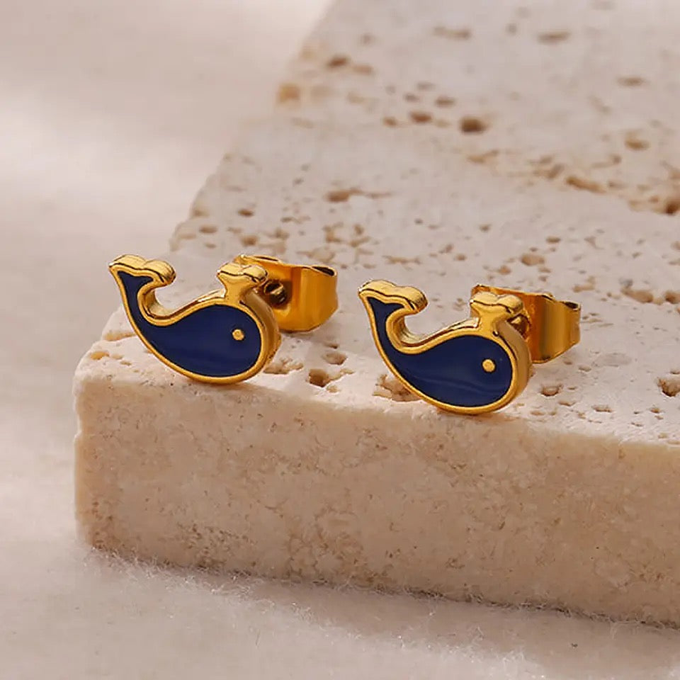 Tiny Whale Stud Earrings earrings LUNARITY GARAGE