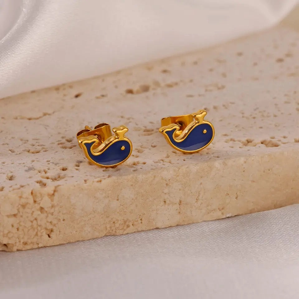 Tiny Whale Stud Earrings earrings LUNARITY GARAGE   