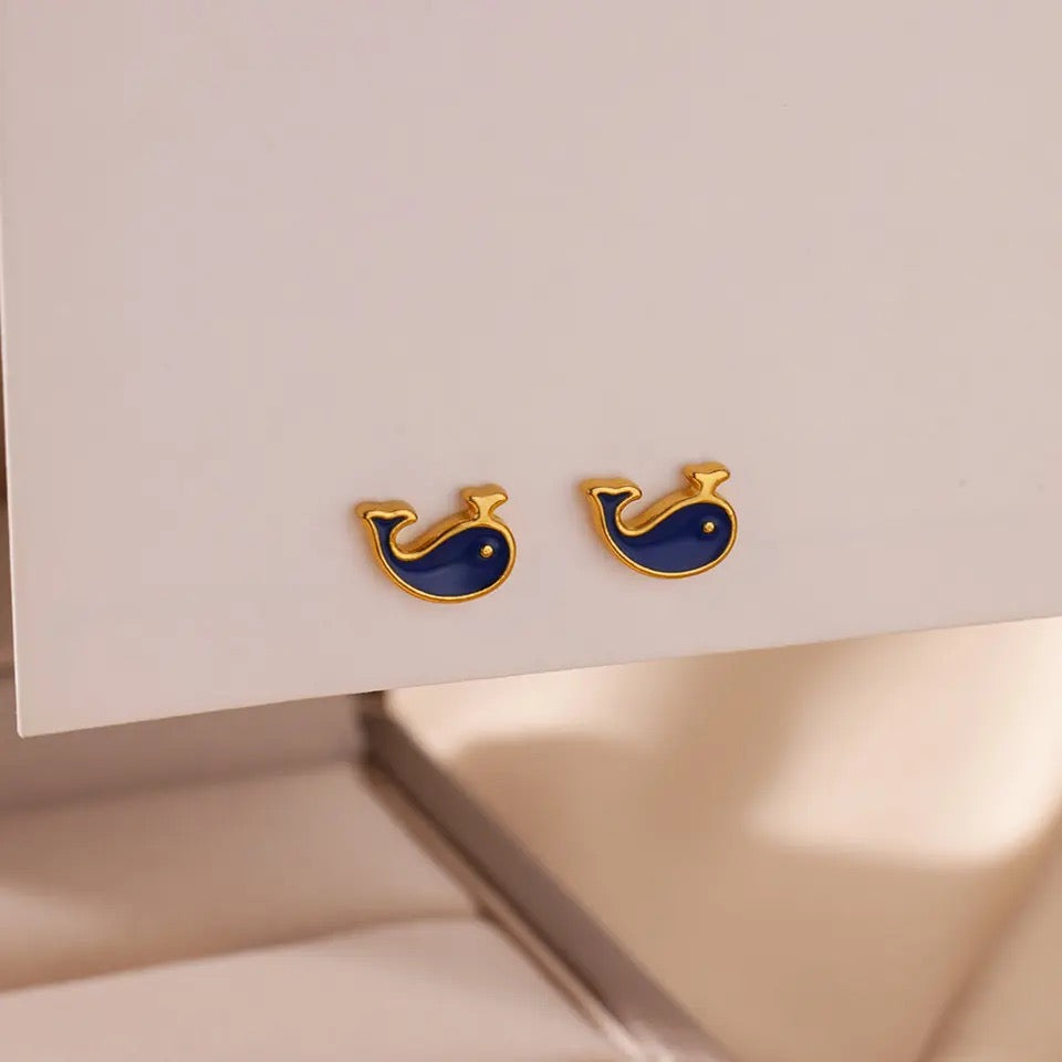 Tiny Whale Stud Earrings earrings LUNARITY GARAGE   