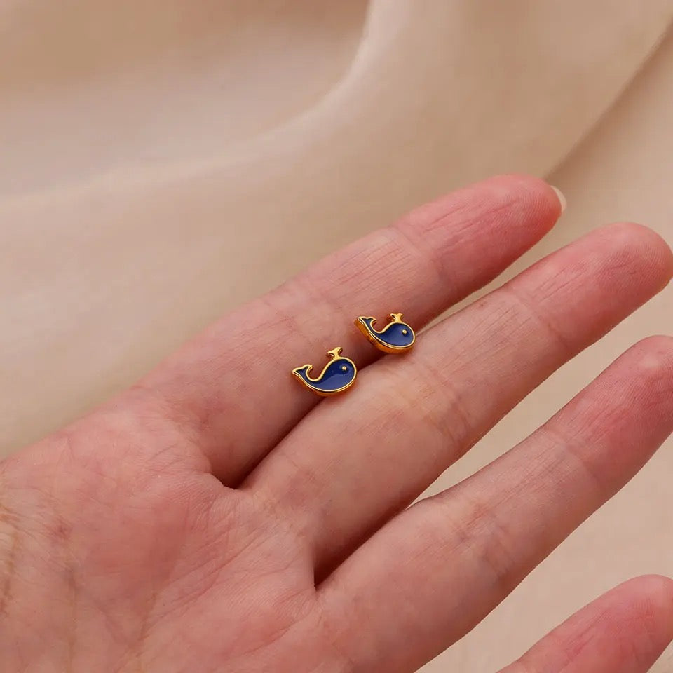 Tiny Whale Stud Earrings earrings LUNARITY GARAGE