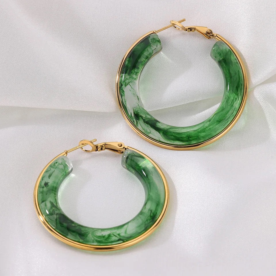 Acrylic Hoop Earrings earrings LUNARITY GARAGE Green  