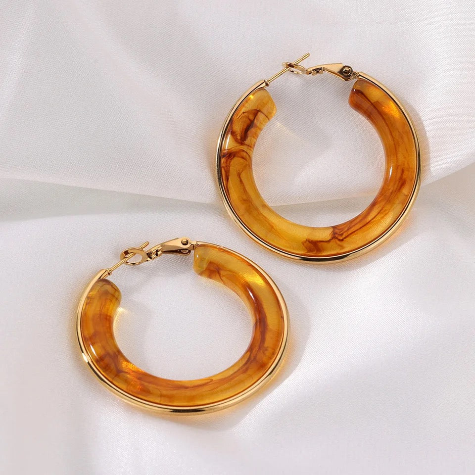 Acrylic Hoop Earrings earrings LUNARITY GARAGE Brown  