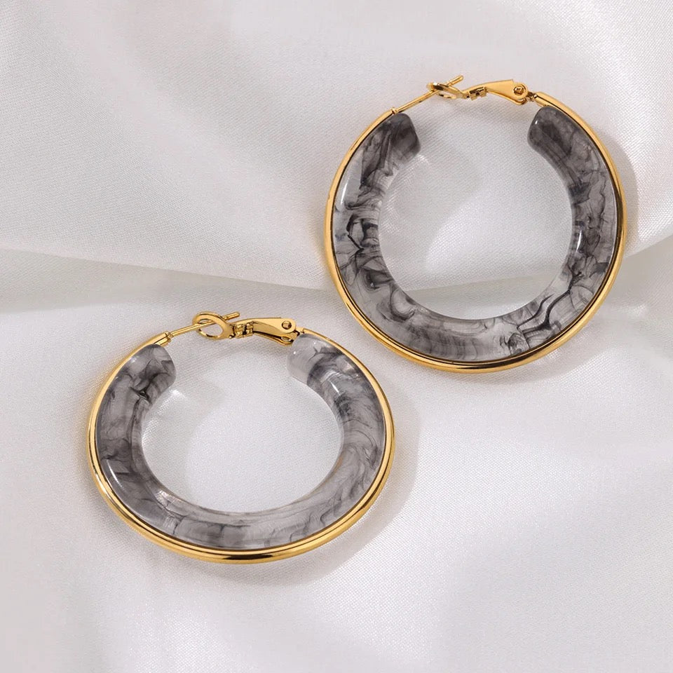 Acrylic Hoop Earrings earrings LUNARITY GARAGE Gray  