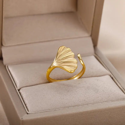 Ginkgo Leaf Ring ring LUNARITY GARAGE   