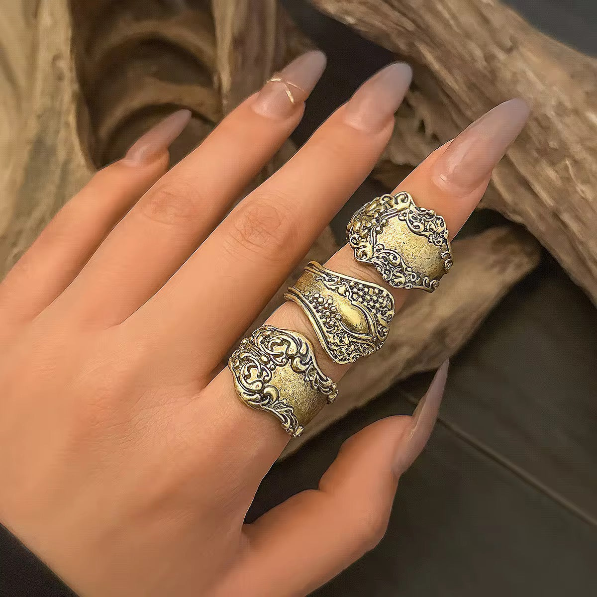 Vintage Punk Ring Set ring LUNARITY GARAGE Gold