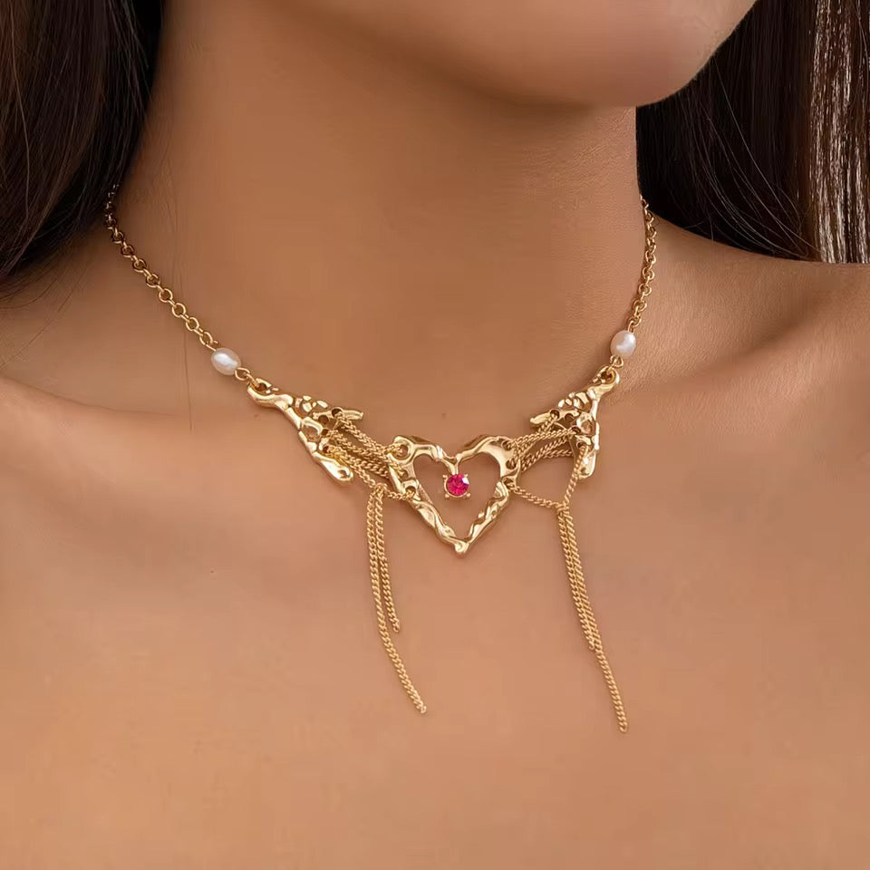 Raven's Heart Choker Cosplay Necklace necklaces LUNARITY GARAGE Gold  