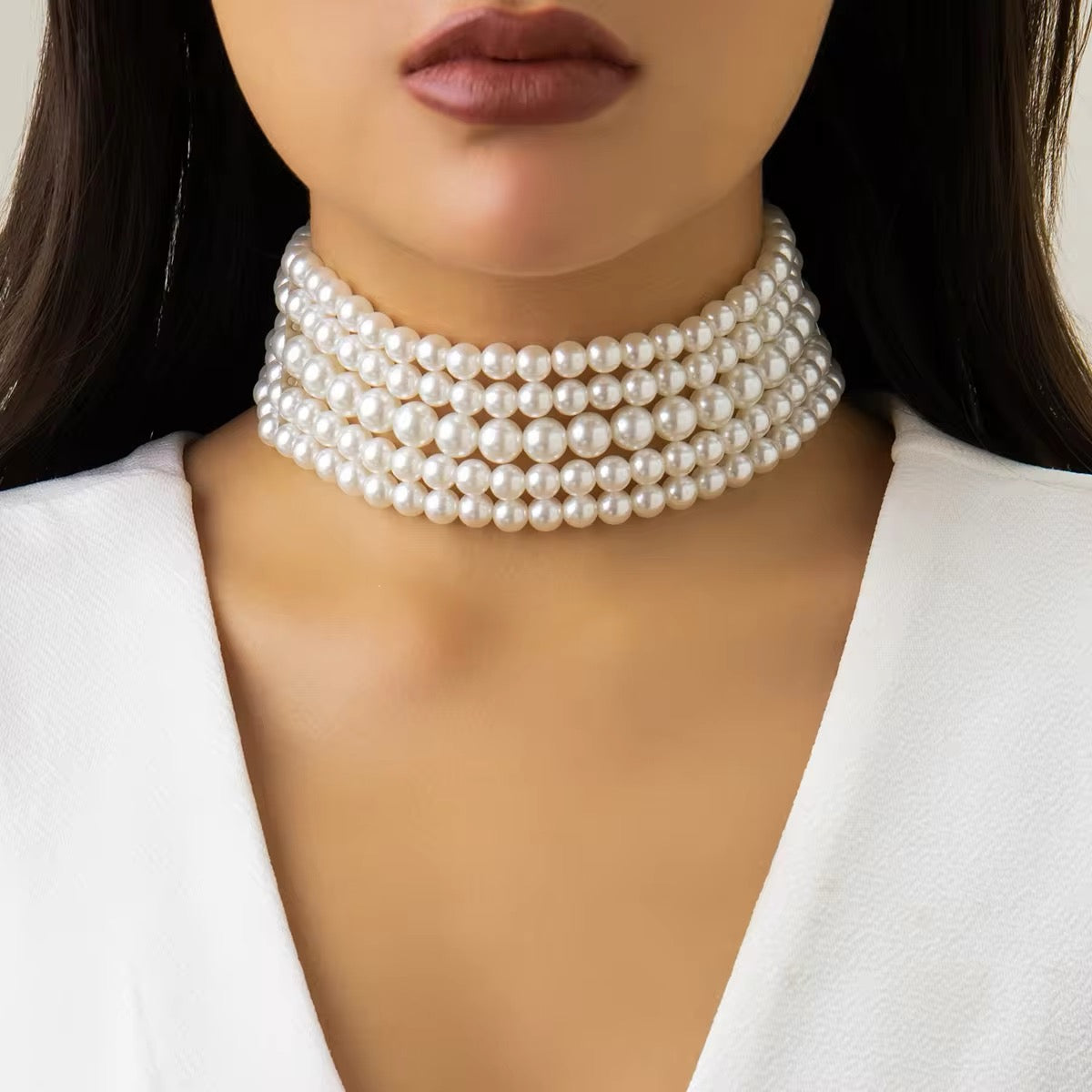 Aesthetic Korean Wedding Style Pearl Necklace necklaces LUNARITY GARAGE   