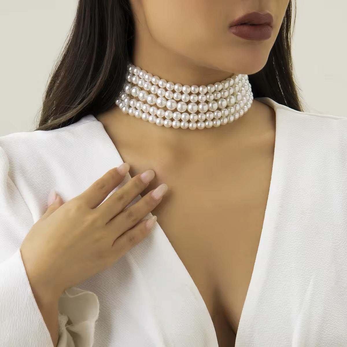Aesthetic Korean Wedding Style Pearl Necklace necklaces LUNARITY GARAGE