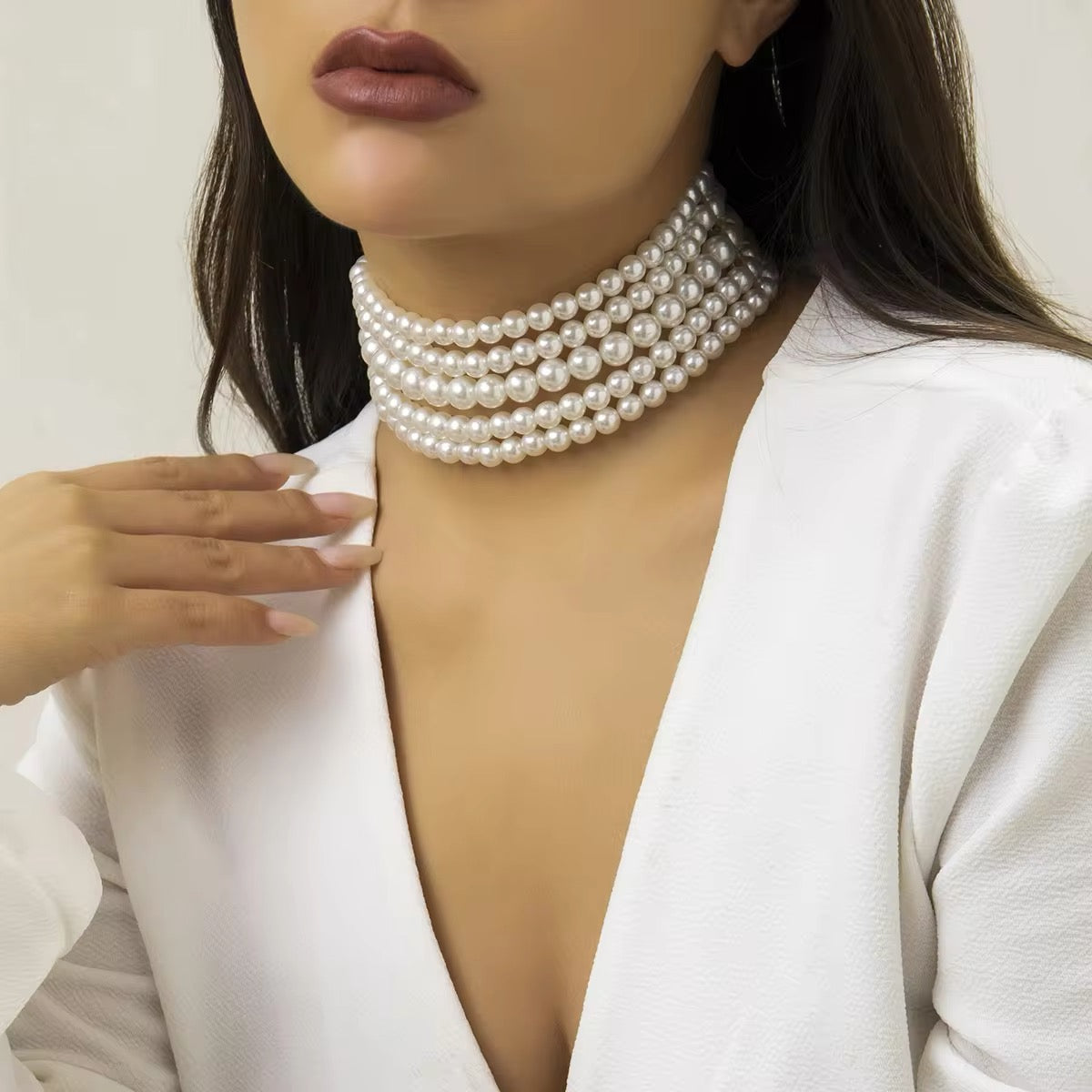 Aesthetic Korean Wedding Style Pearl Necklace necklaces LUNARITY GARAGE   