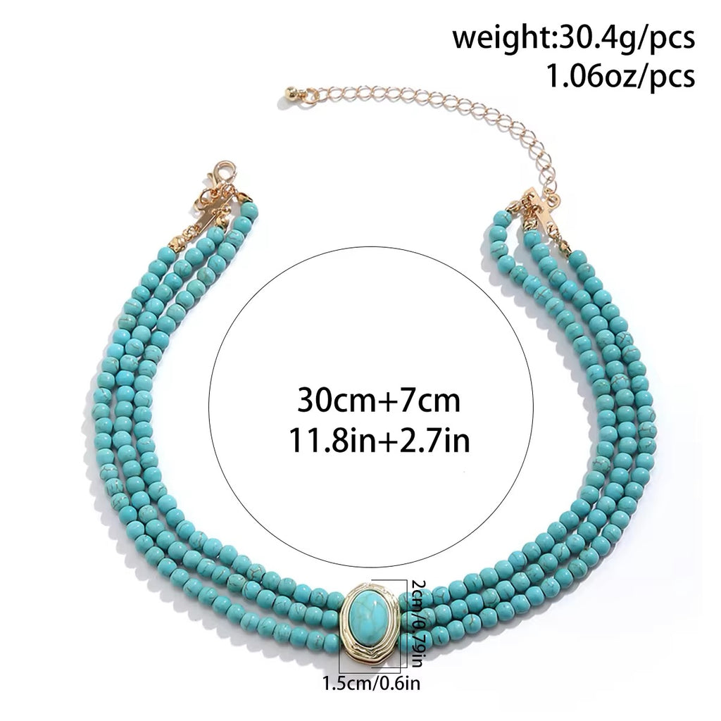 Romantic Turquoise Choker Necklace necklaces LUNARITY GARAGE   