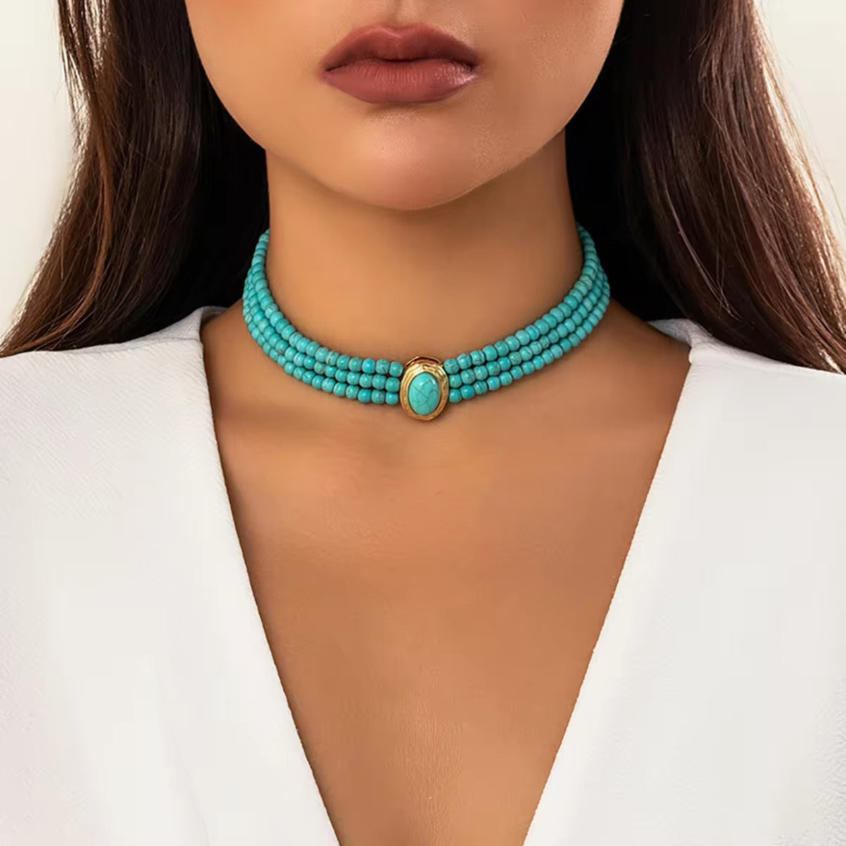 Romantic Turquoise Choker Necklace necklaces LUNARITY GARAGE   