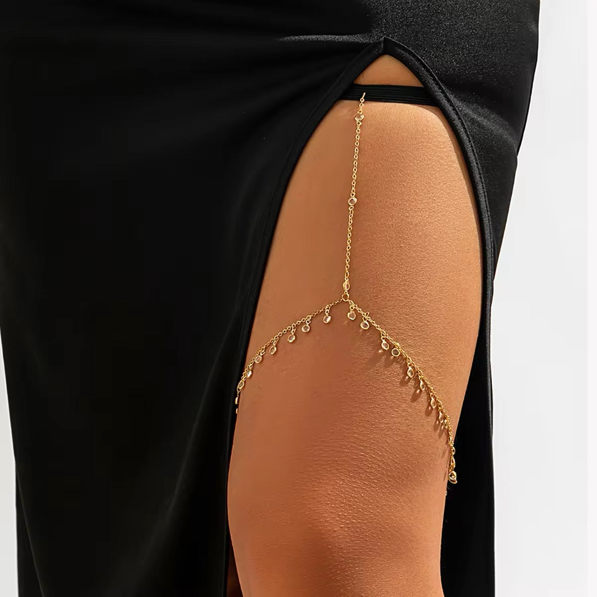 Bohemian Minimalist Crystal Leg Chain leg Chain LUNARITY GARAGE Gold  