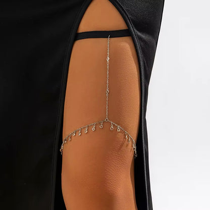 Bohemian Minimalist Crystal Leg Chain leg Chain LUNARITY GARAGE Silver  