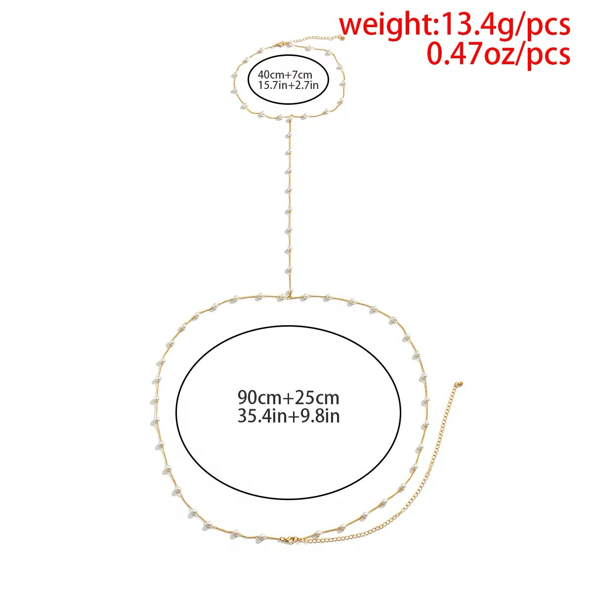 Bohemian Pearl Cross Body Chain Body Jewelery LUNARITY GARAGE