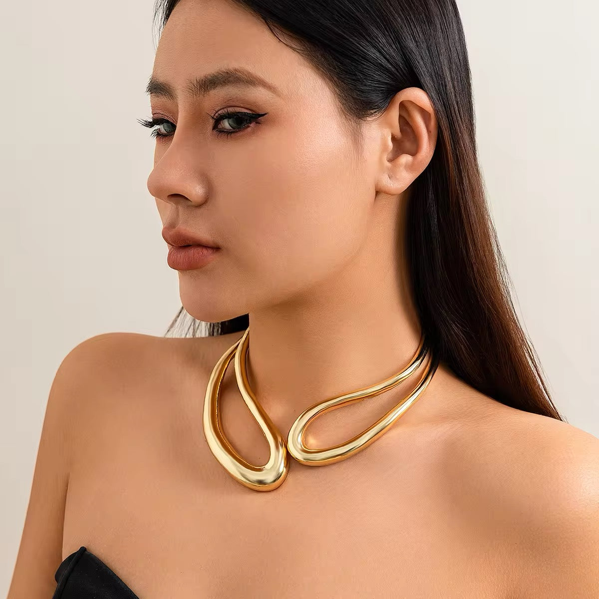 African Tribal Exaggerated Collar Choker Necklace necklaces LUNARITY GARAGE