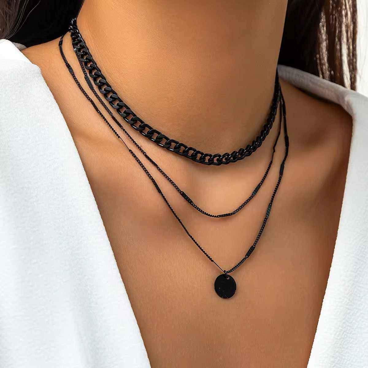 Minimalist Bohemian Metal Circle Pendant Necklace necklaces LUNARITY GARAGE