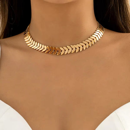 Rome Aesthetic Fishbone Chain Choker Necklace necklaces LUNARITY GARAGE   