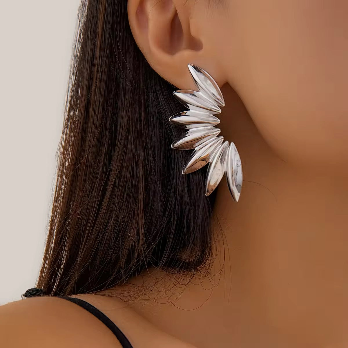 Creatively Steampunk Metal Half Flower Stud Earrings earrings LUNARITY GARAGE